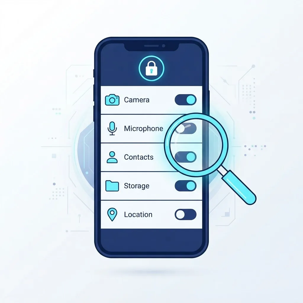Reviewing Android app permissions for an AI application before granting access