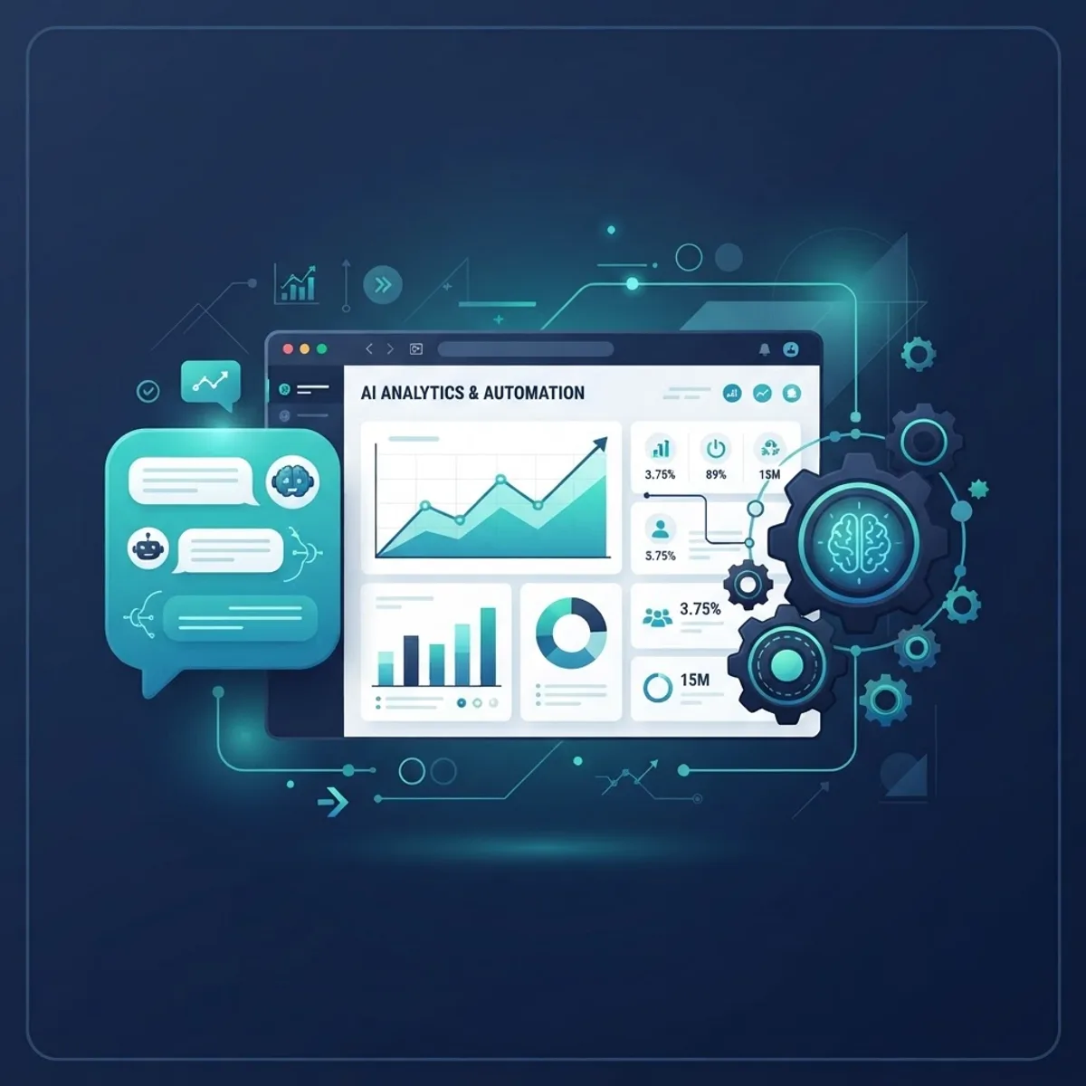Business dashboard with AI chatbot and analytics