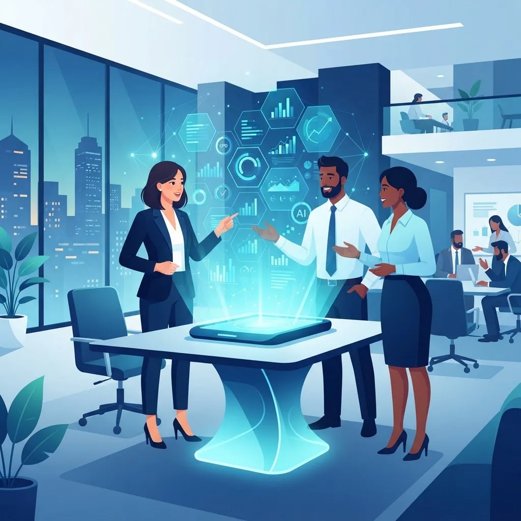 AI-augmented leadership working alongside analytics