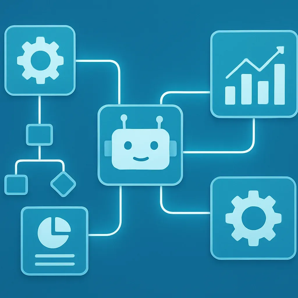 AI business automation workflow illustration