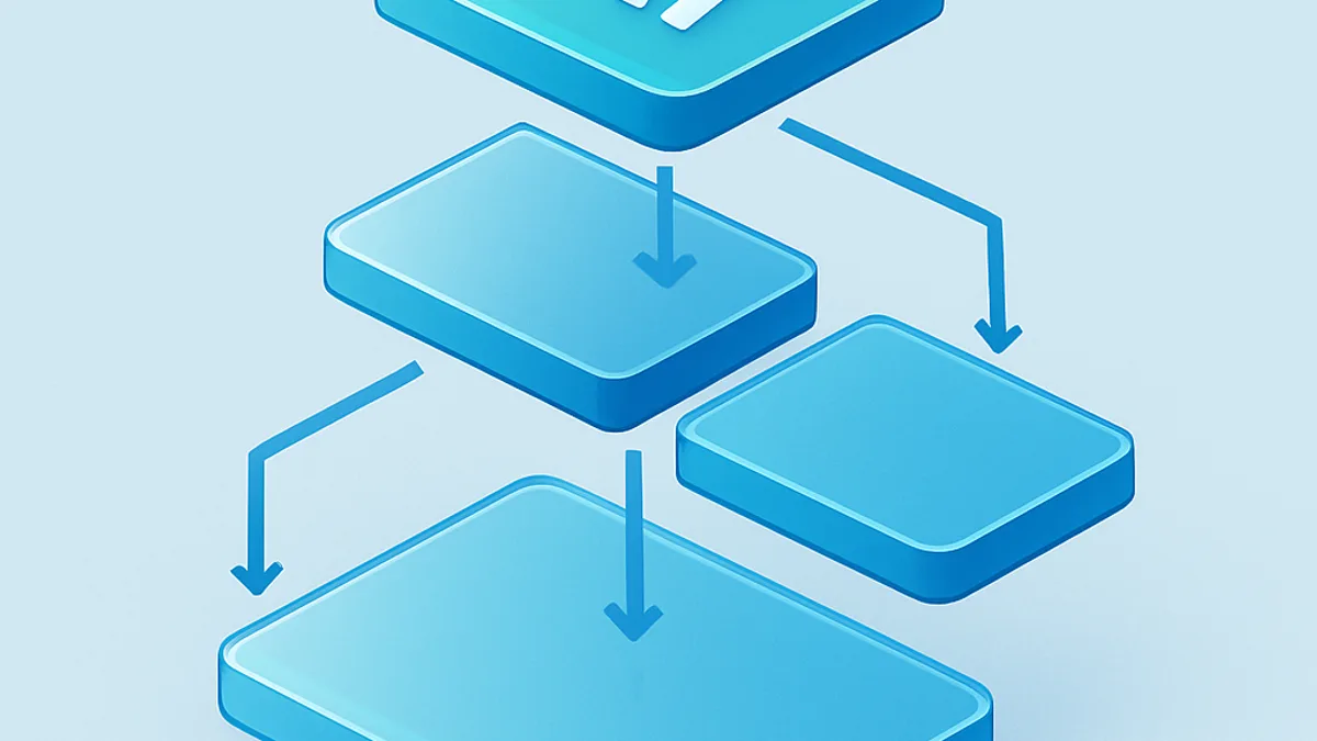 Layered AI strategy framework with connected building blocks