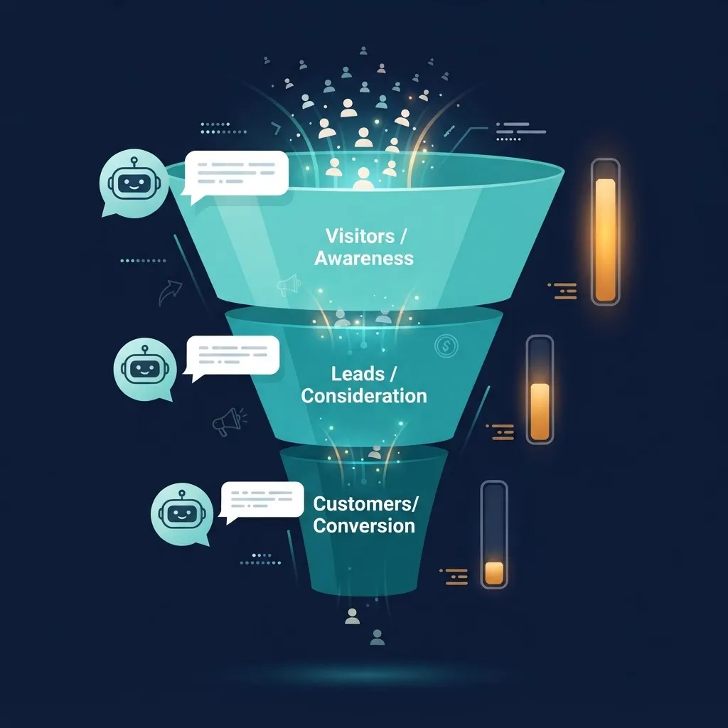 Chatbot conversion funnel metrics