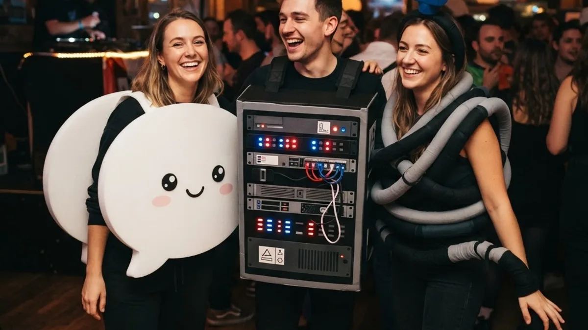 AI chatbot costume group theme at a party