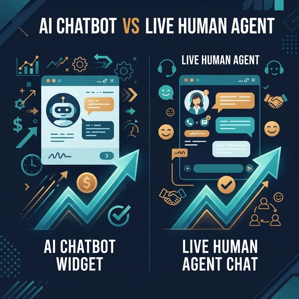 AI chatbot versus human support conversion comparison