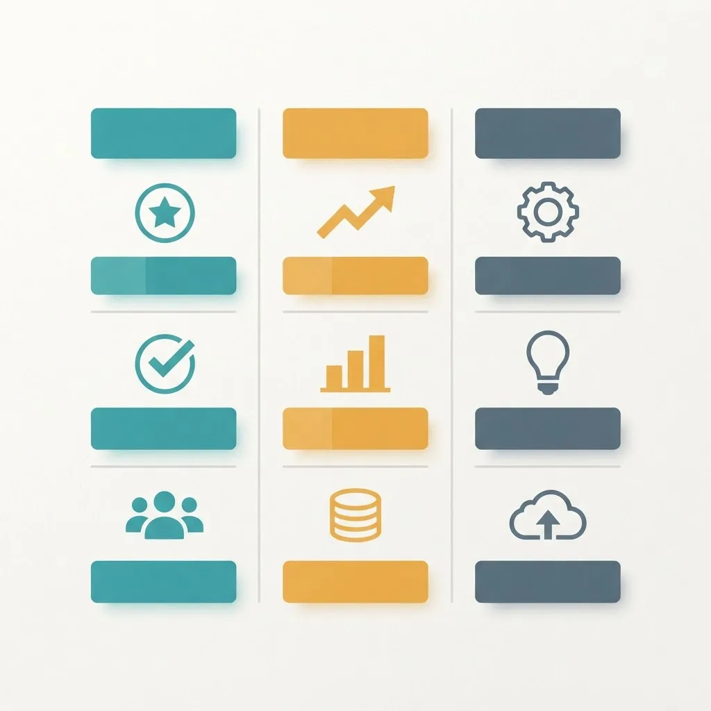 Abstract infographic blocks representing a comparison of AI classroom tools