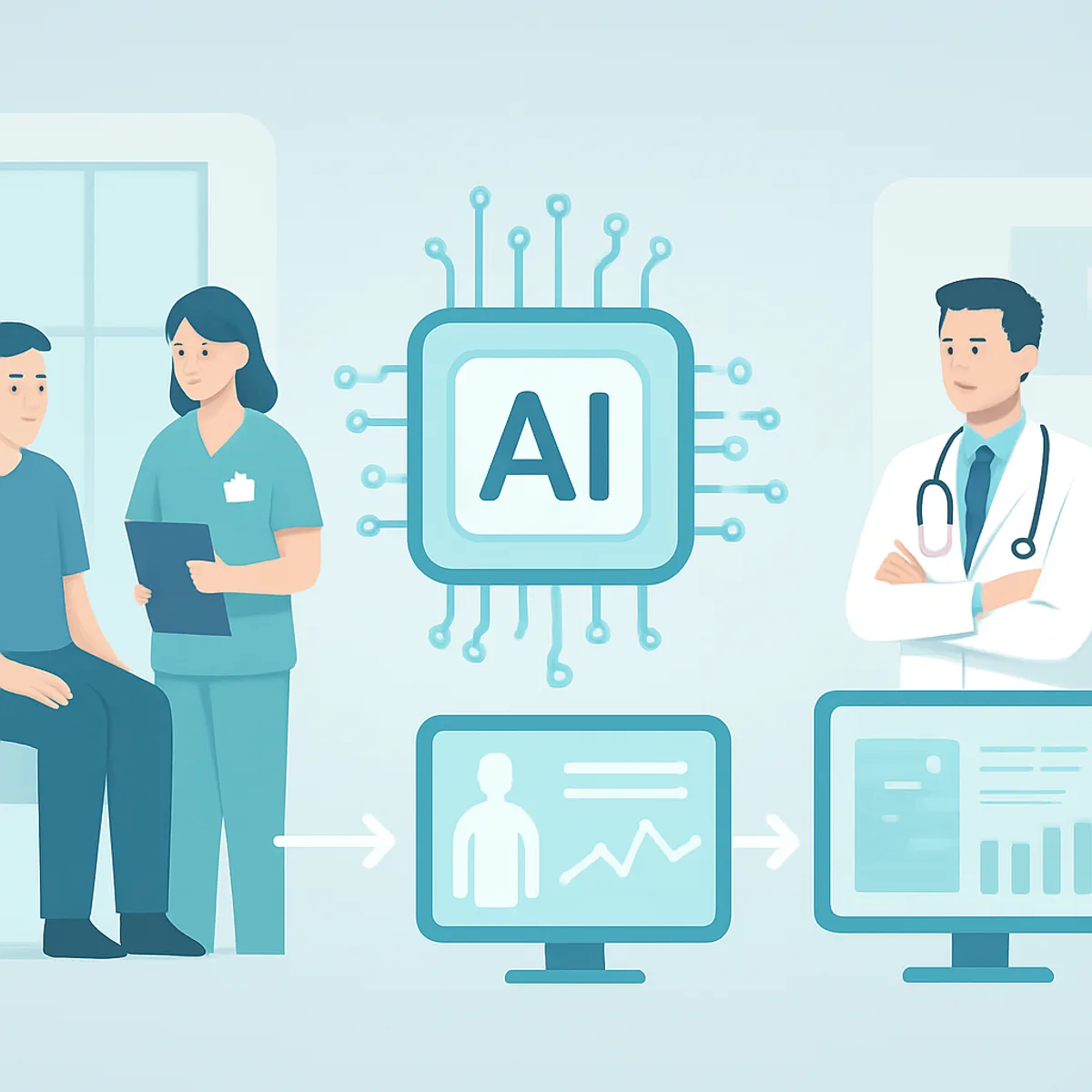AI clinical diagnostic workflow from patient intake to decision