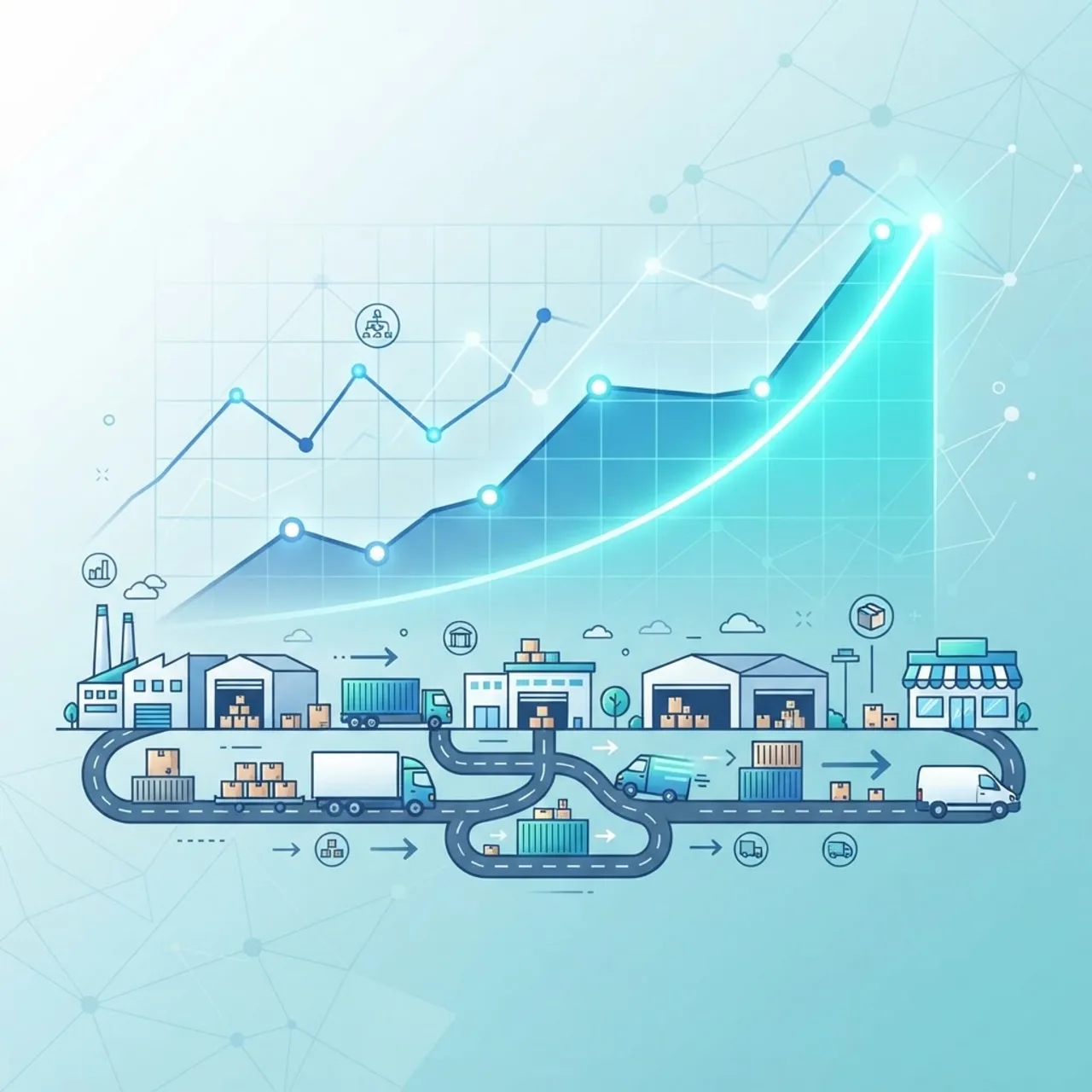AI demand forecasting for supply chain illustration