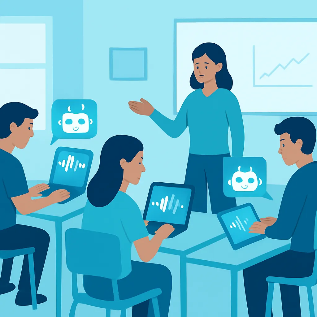AI classroom implementation illustration
