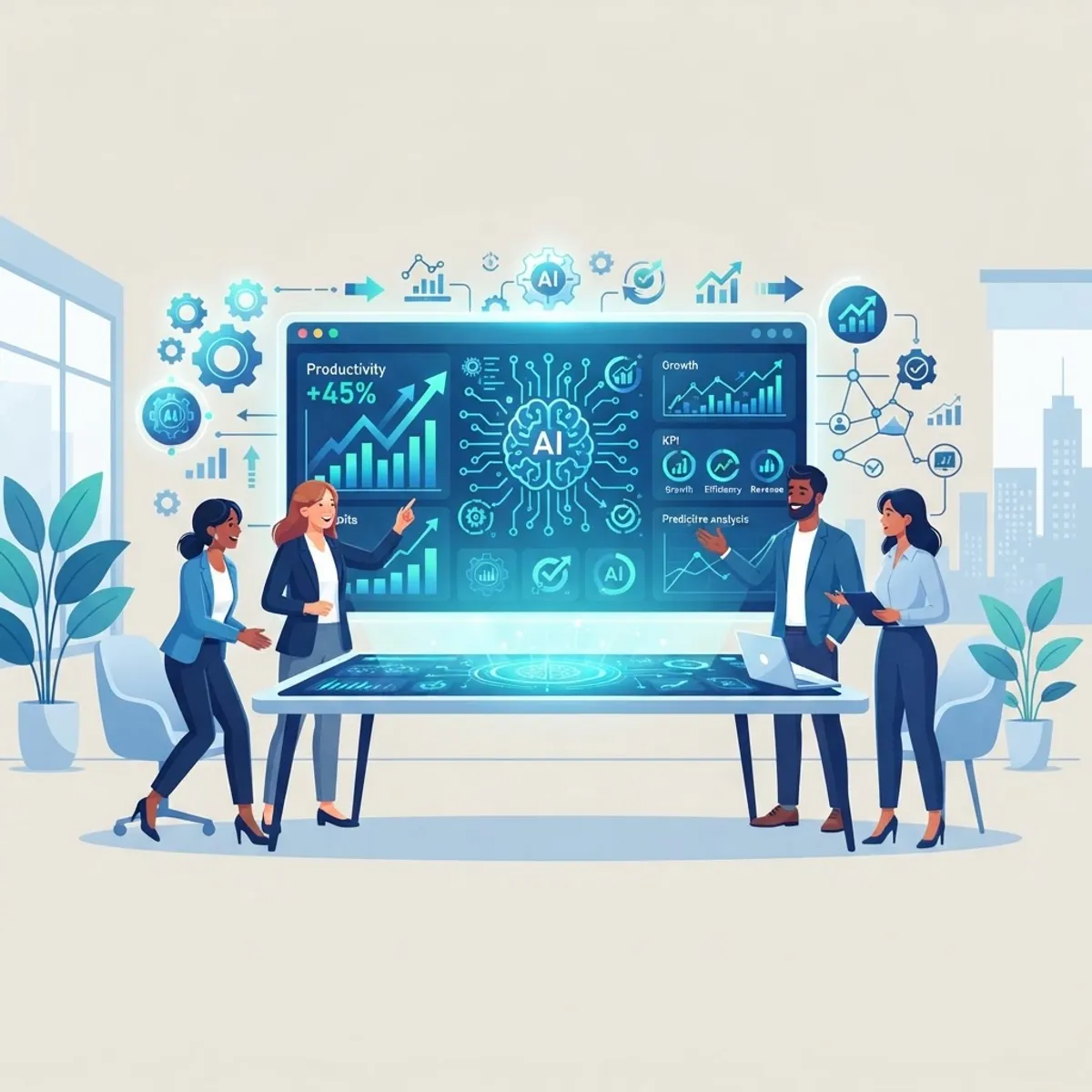 Artificial intelligence improving firm level productivity overview