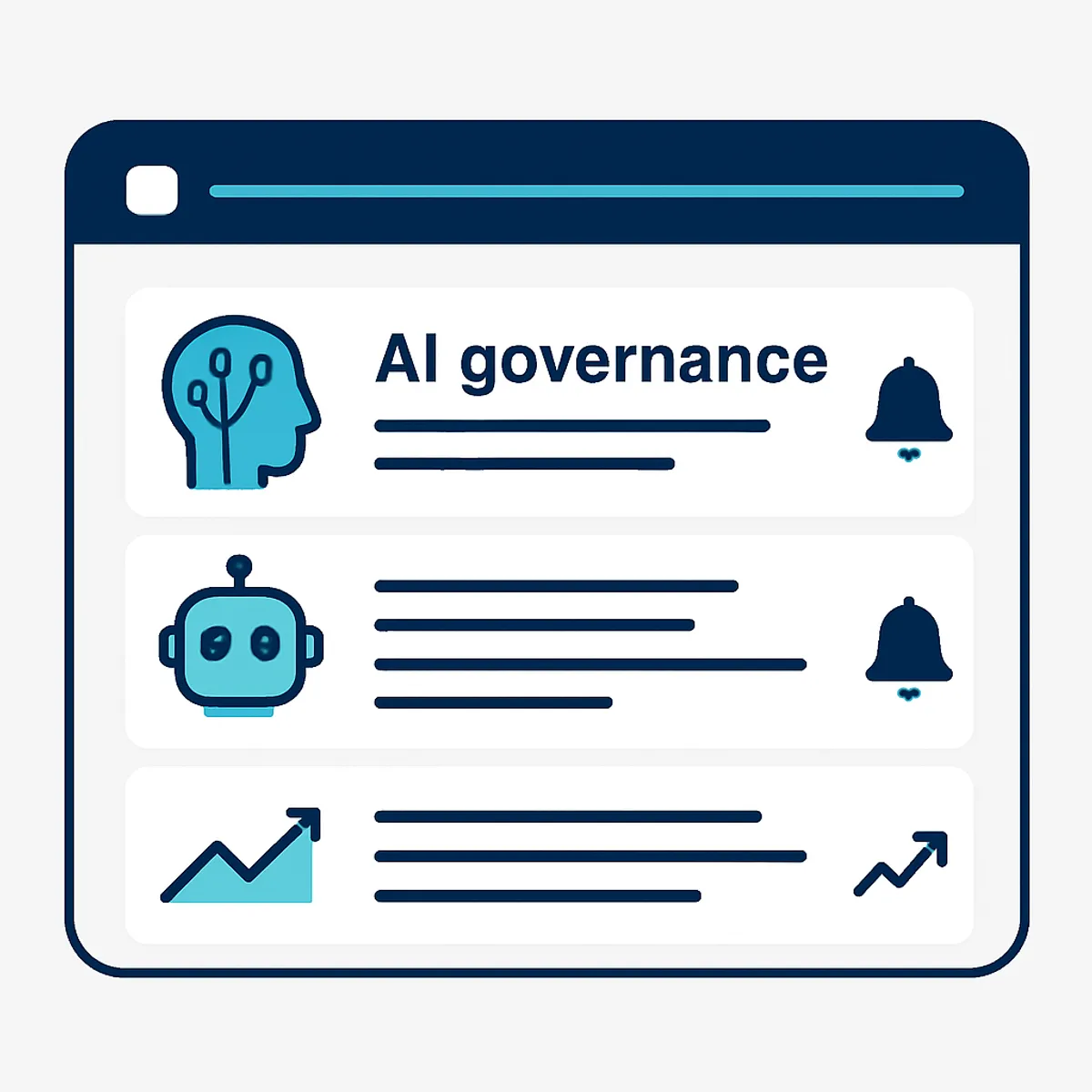 AI governance news updates dashboard illustration