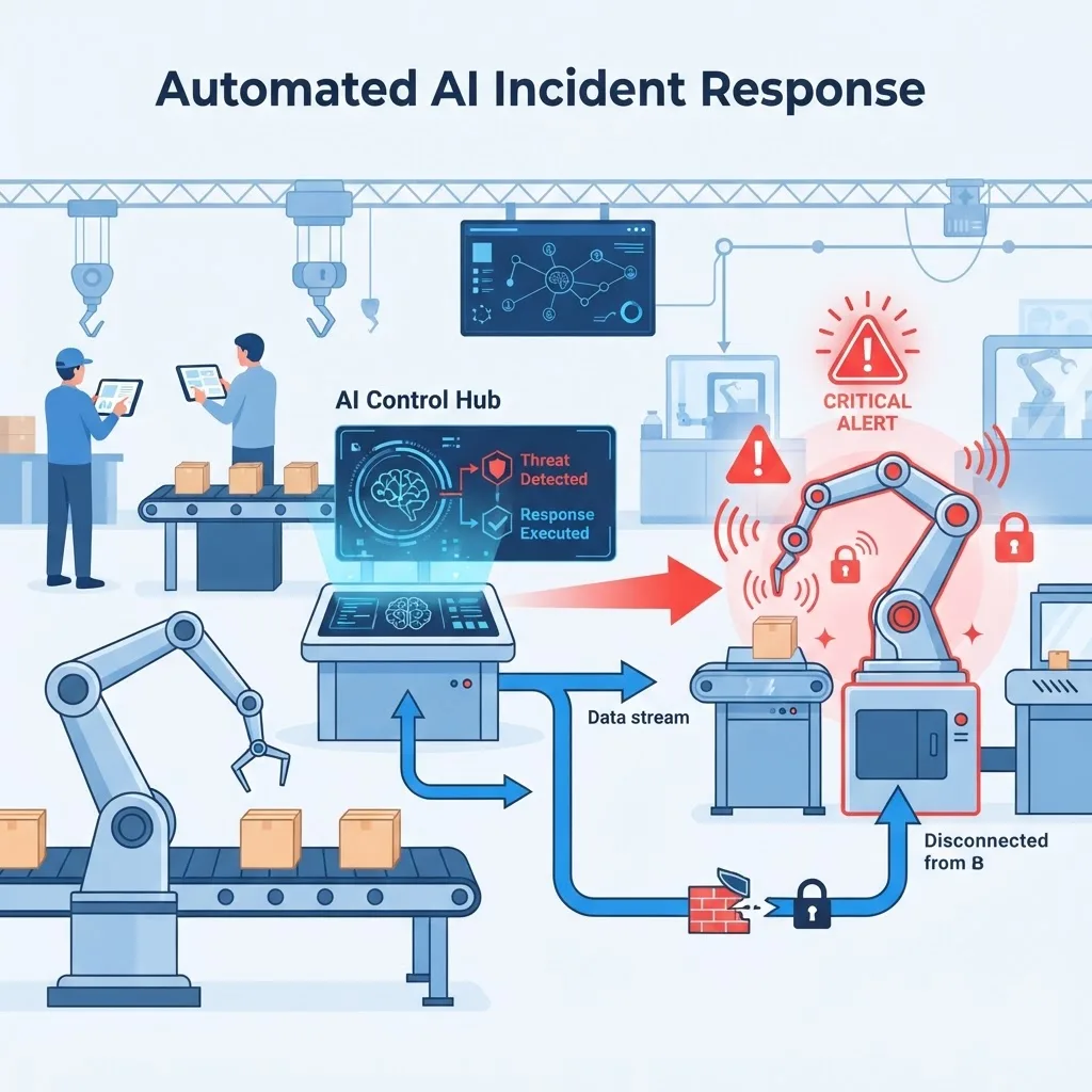 Automated AI incident response isolating a compromised device