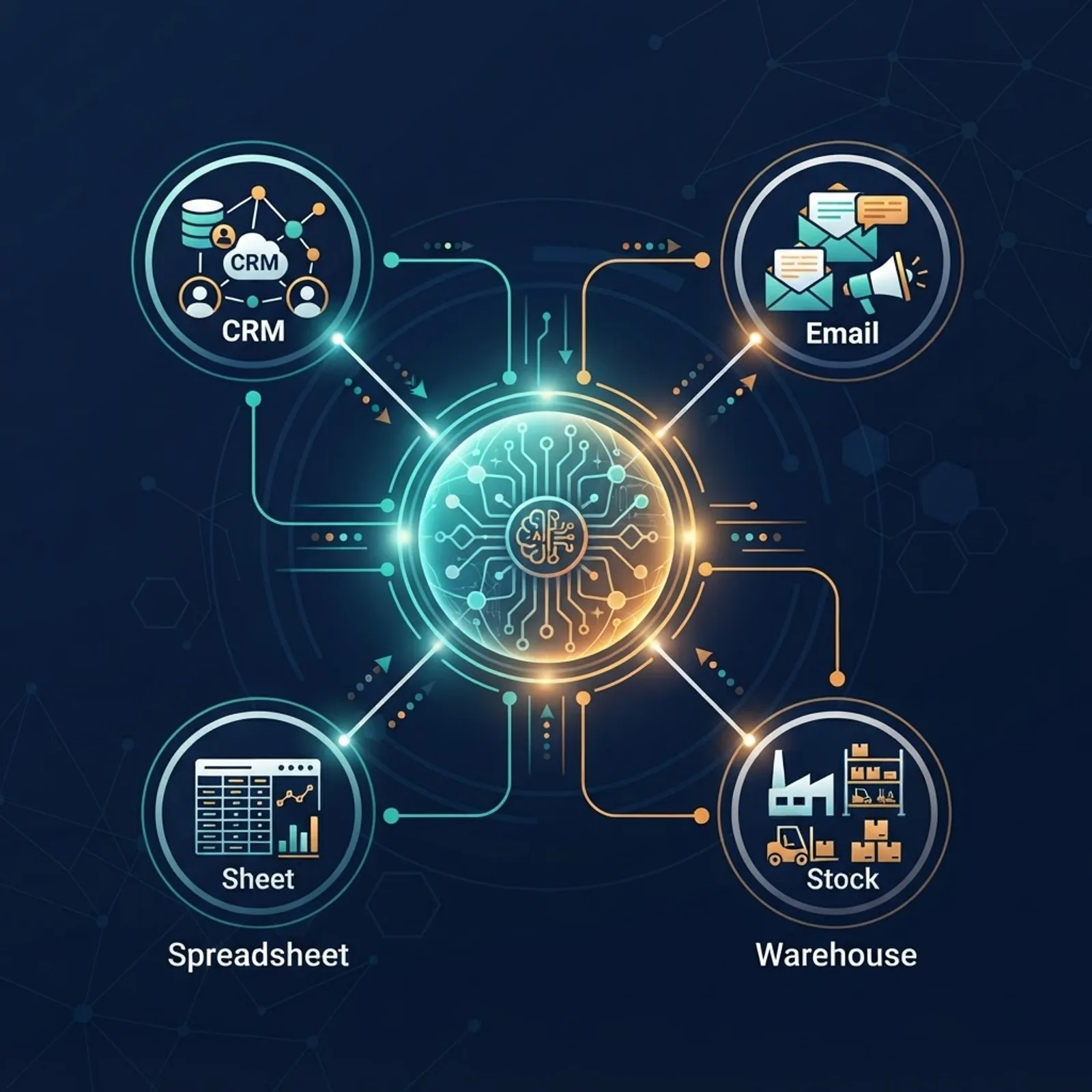 AI integration connecting business software systems