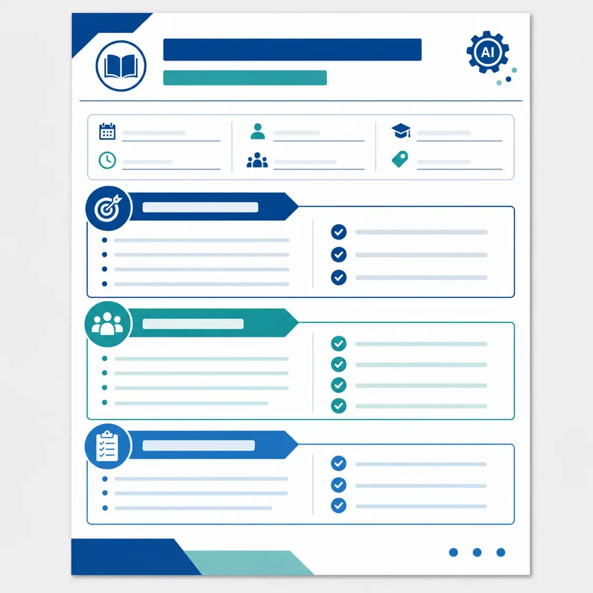 Structured AI lesson plan PDF template layout