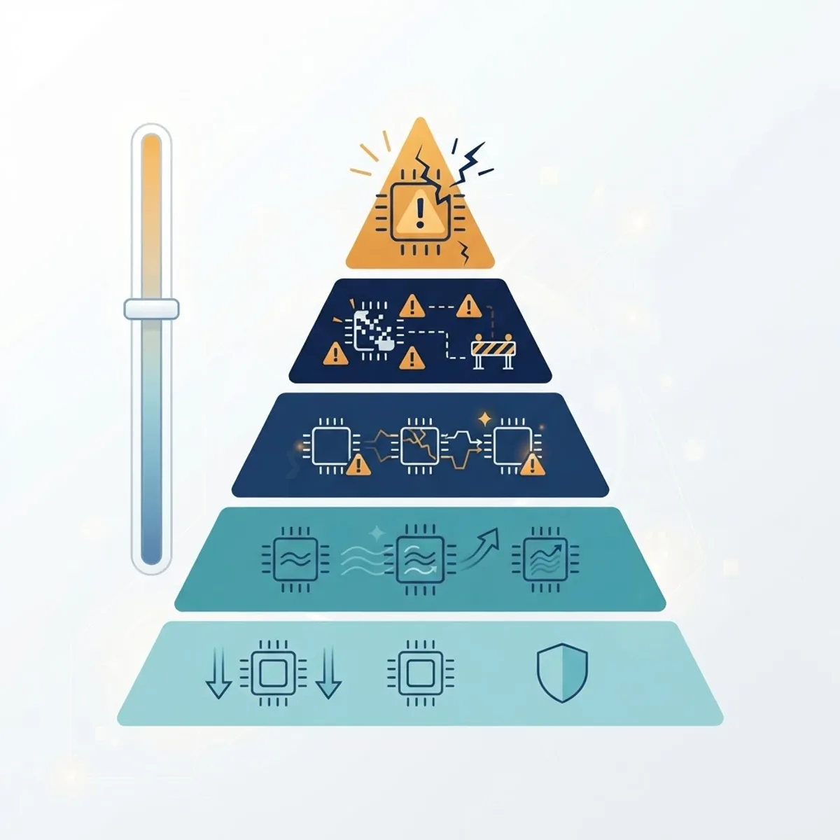 Tiered pyramid showing low to high AI risk levels
