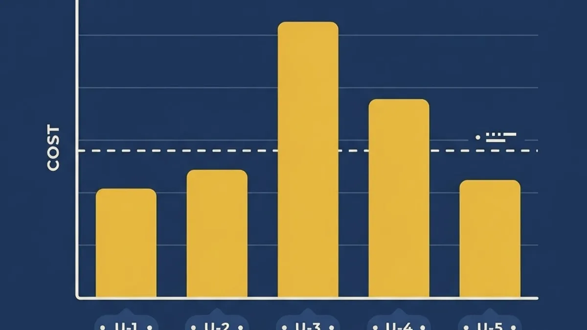 Bar chart comparing graduate tuition levels across several universities