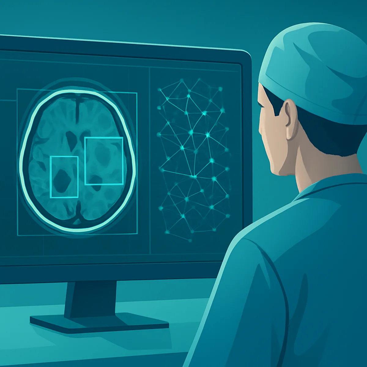 AI analyzing medical imaging scans for anomaly detection