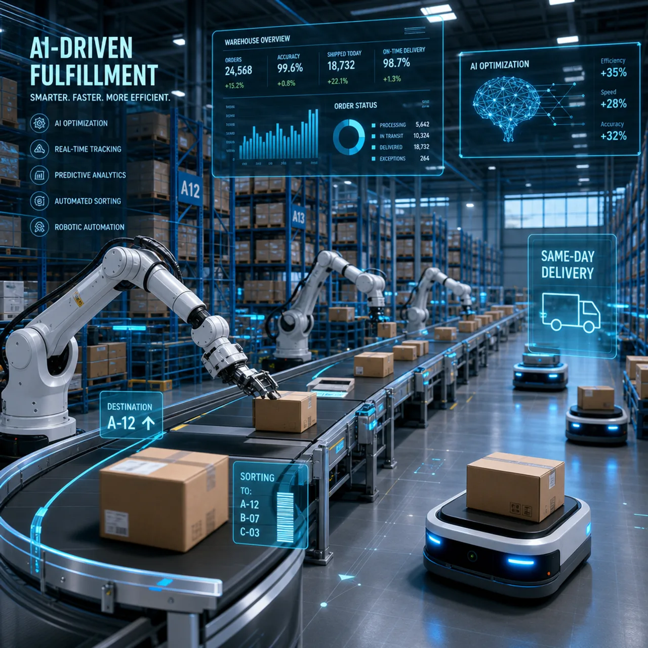 AI order fulfillment warehouse automation