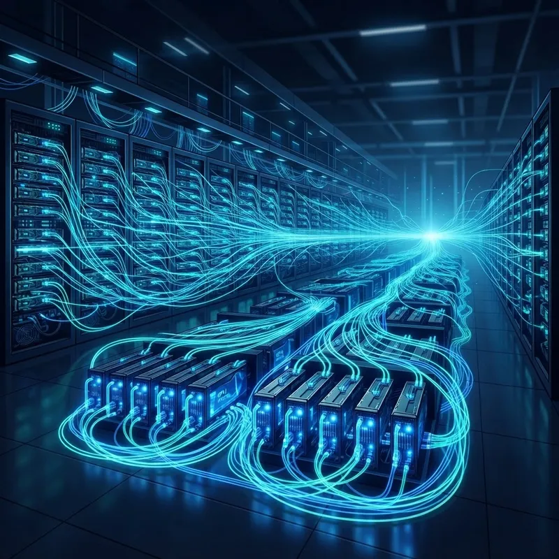 Parallel computing GPUs processing AI data streams