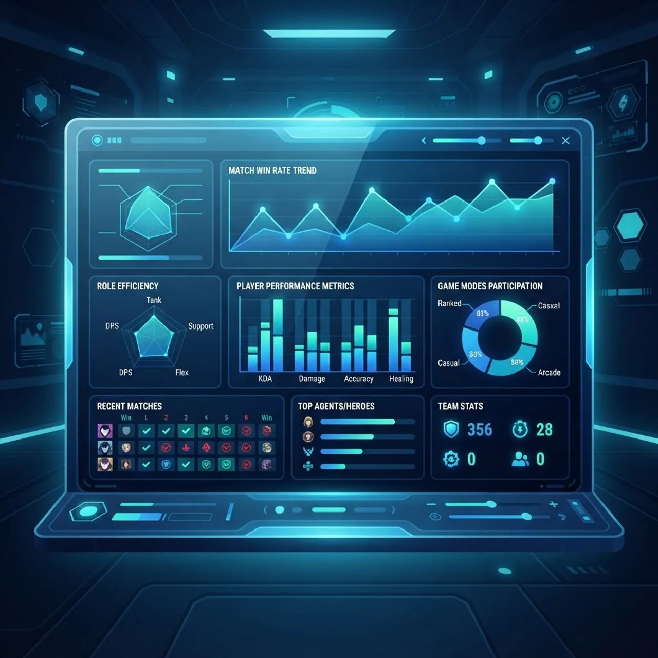 Data analytics dashboard for game statistics