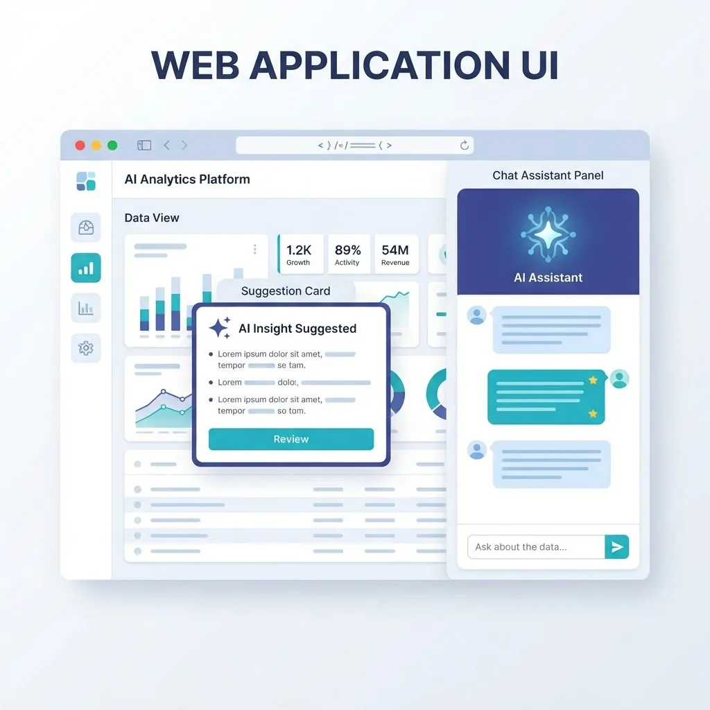 AI-powered web app example with assistant panel