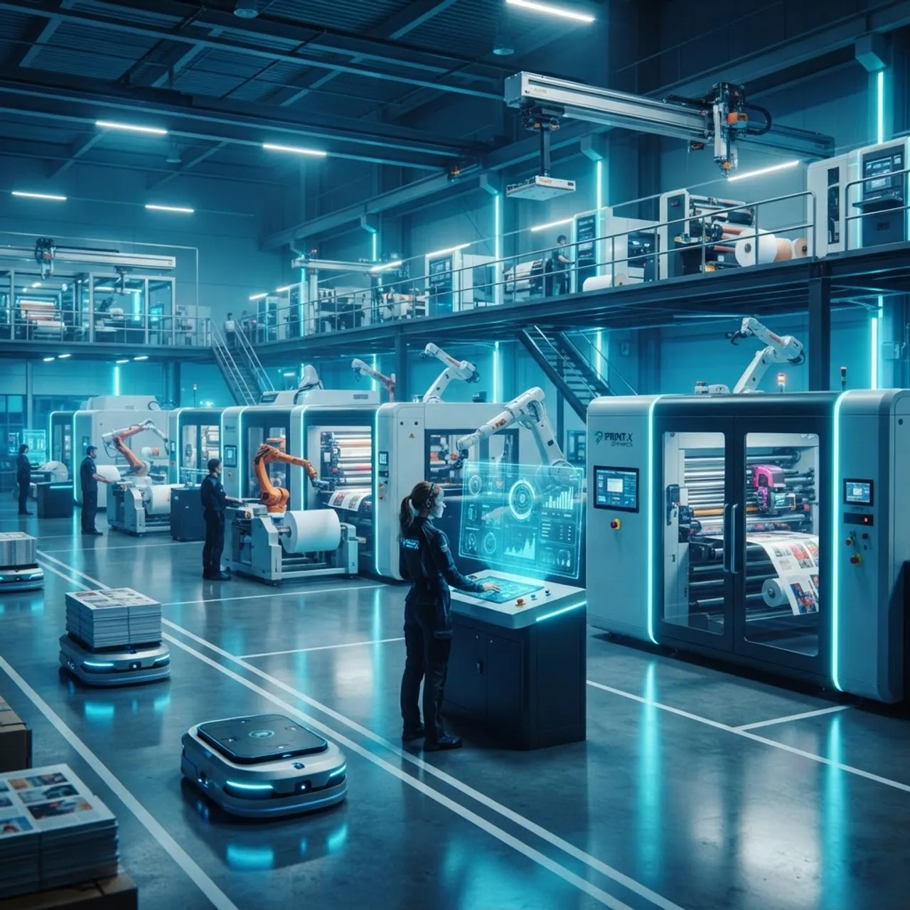 Futuristic autonomous smart printing facility