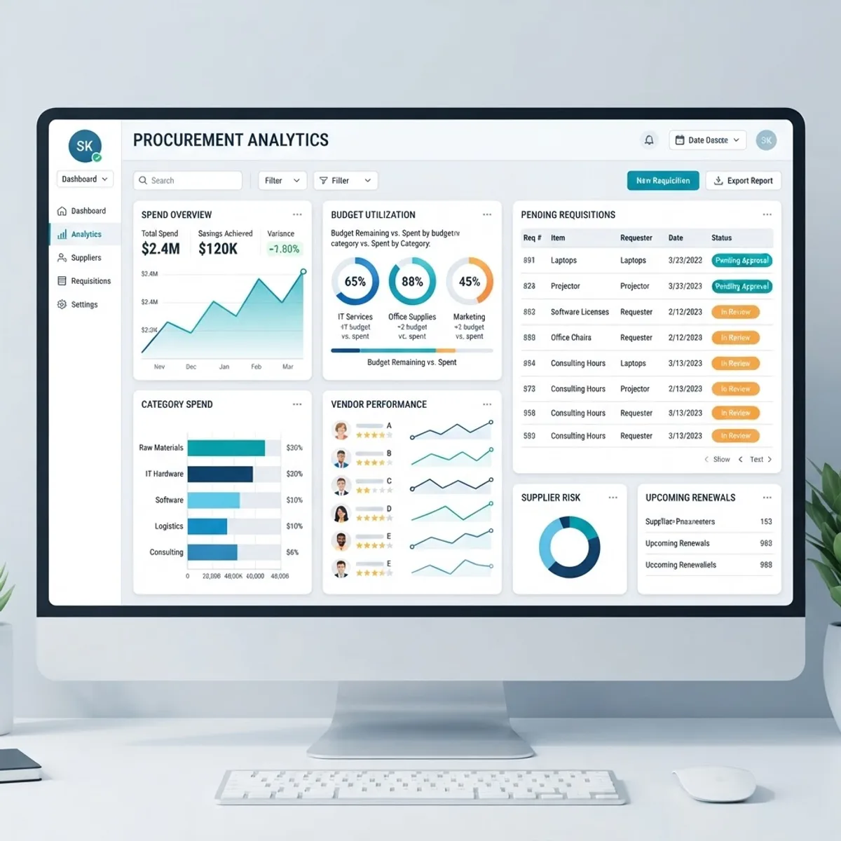 AI procurement analytics dashboard