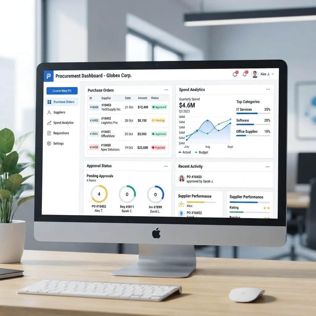 AI procurement portal dashboard interface