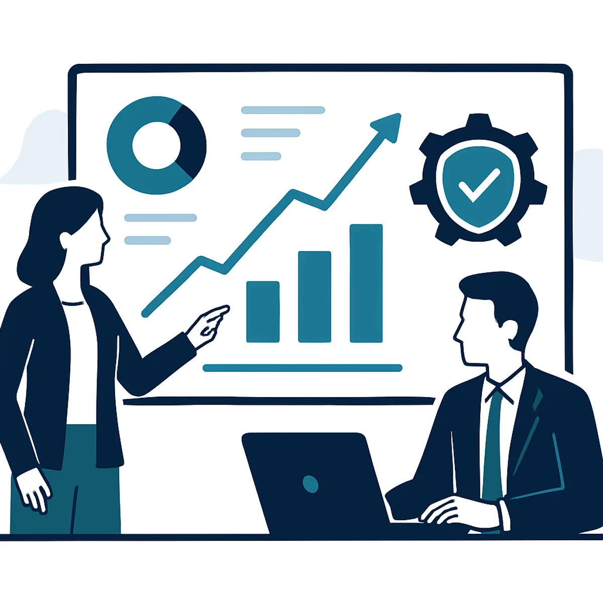 Business professionals reviewing the impact of AI safety rules