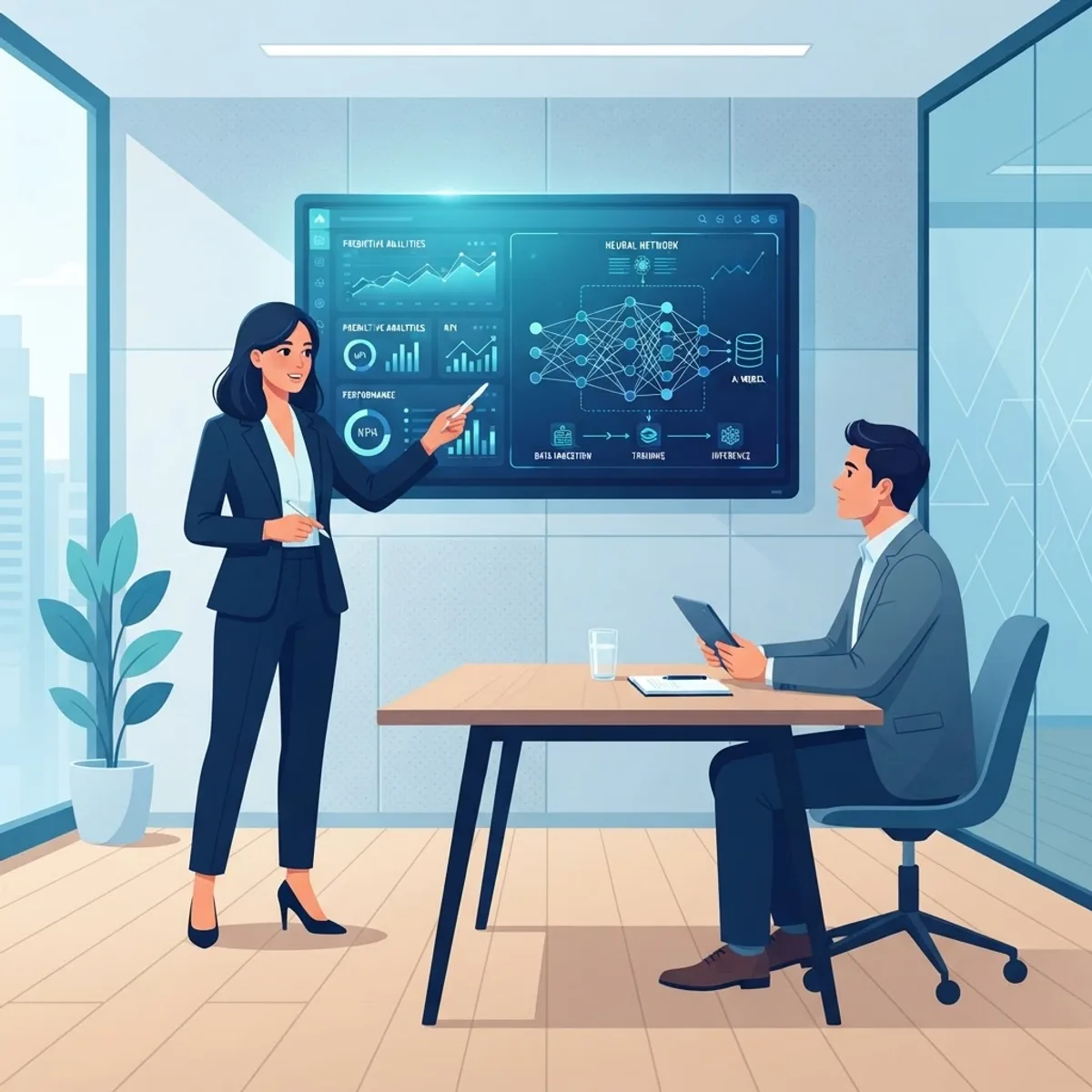 AI sales engineer presenting a product demo