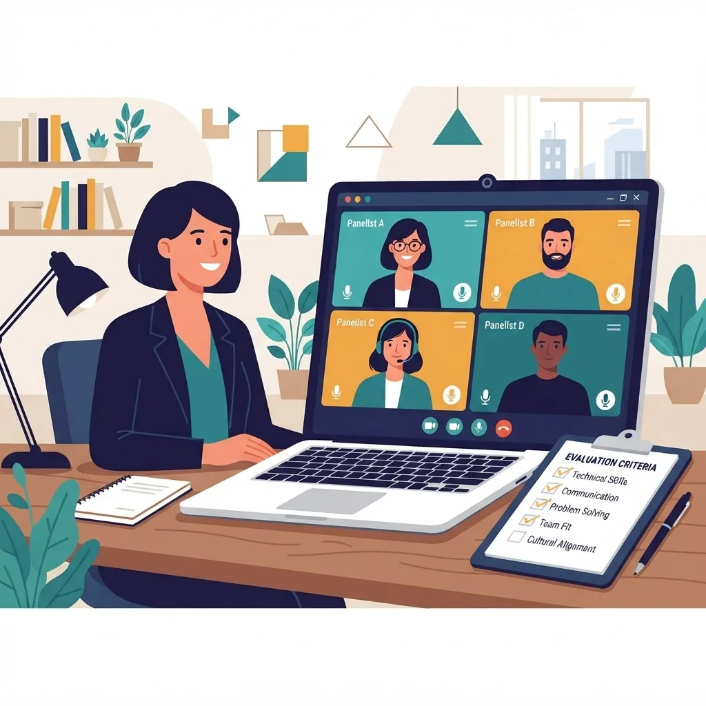 Interview panel with an AI sales recruiter candidate