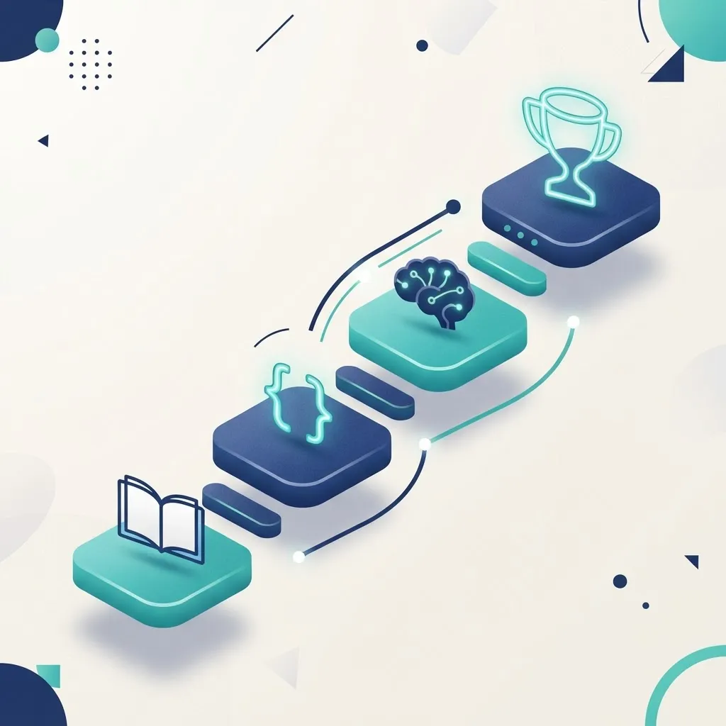 AI skills and career roadmap illustration