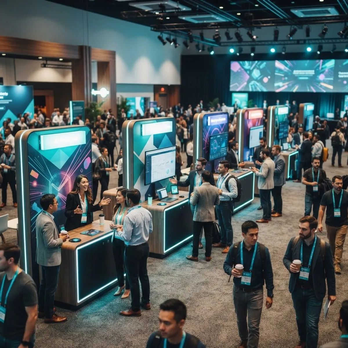 Startup showcase area at the AI summit