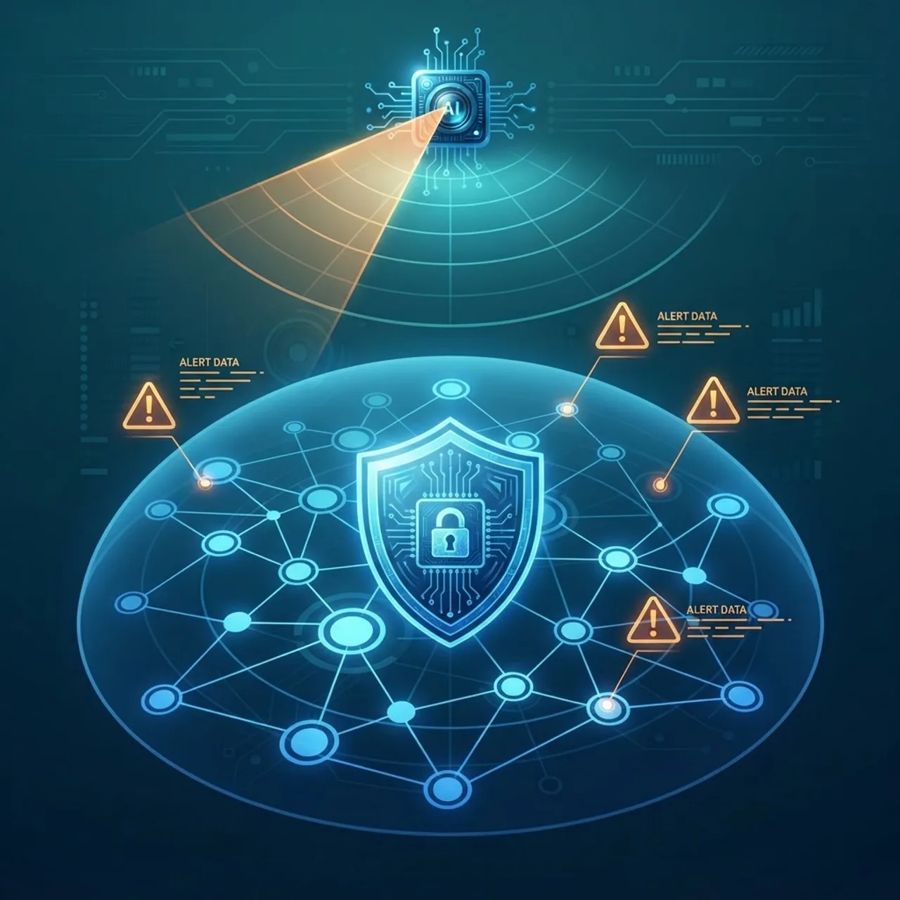 AI supplier risk management network illustration