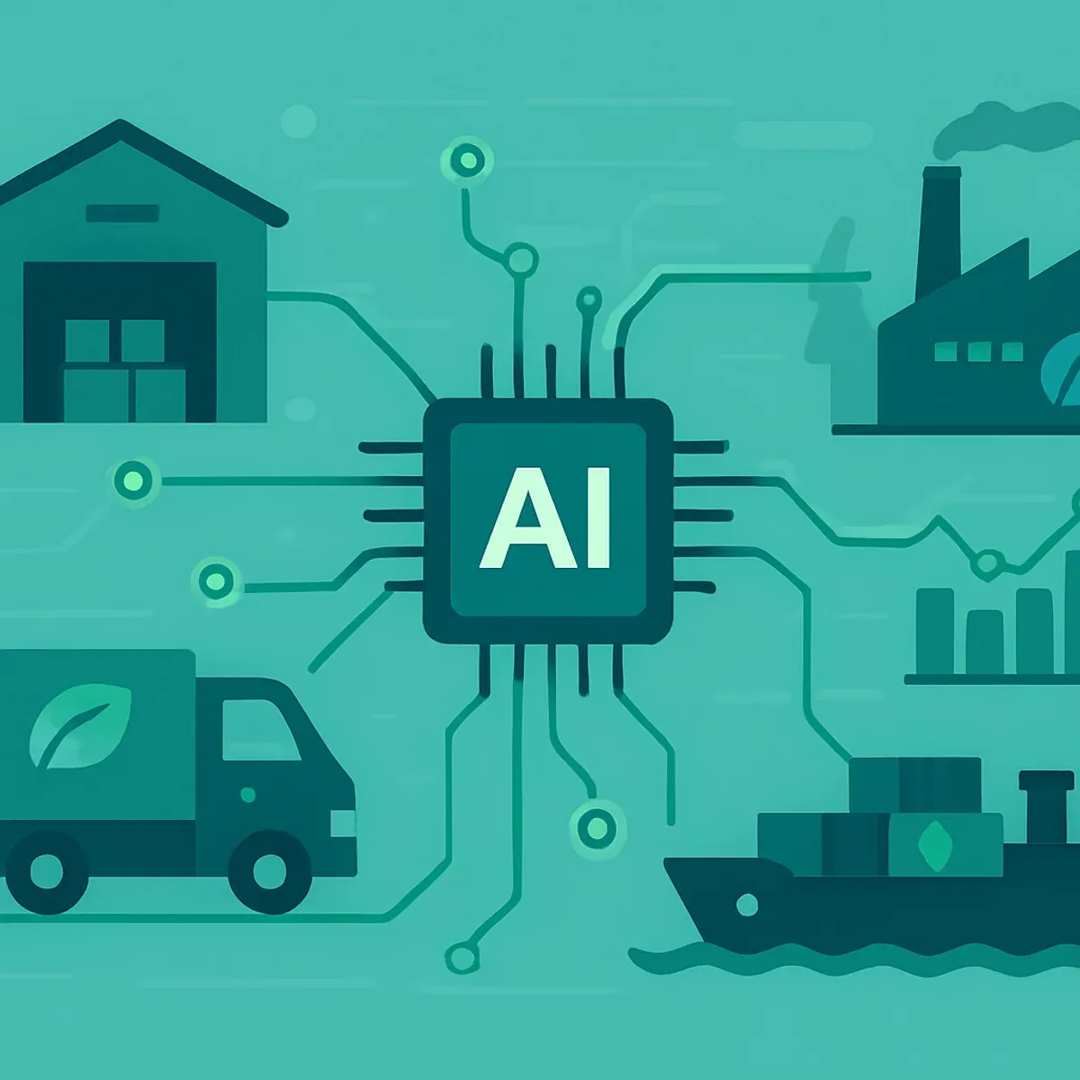 AI optimizing a sustainable supply chain