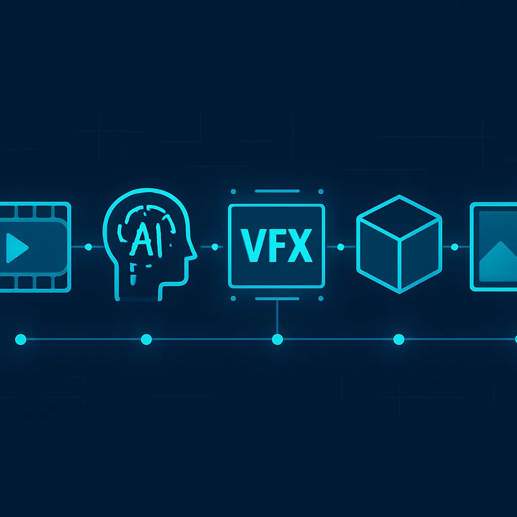 AI VFX production pipeline from raw footage to final render
