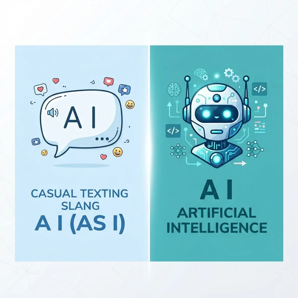 AI versus artificial intelligence in texting