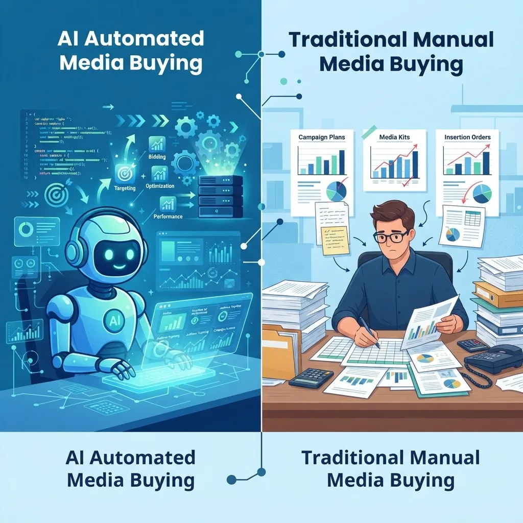 AI versus traditional media buying comparison