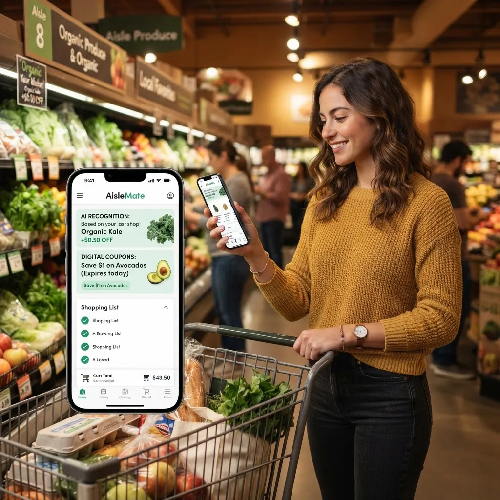 Customer using AI personalization and offers in the Aldi Nord mobile app