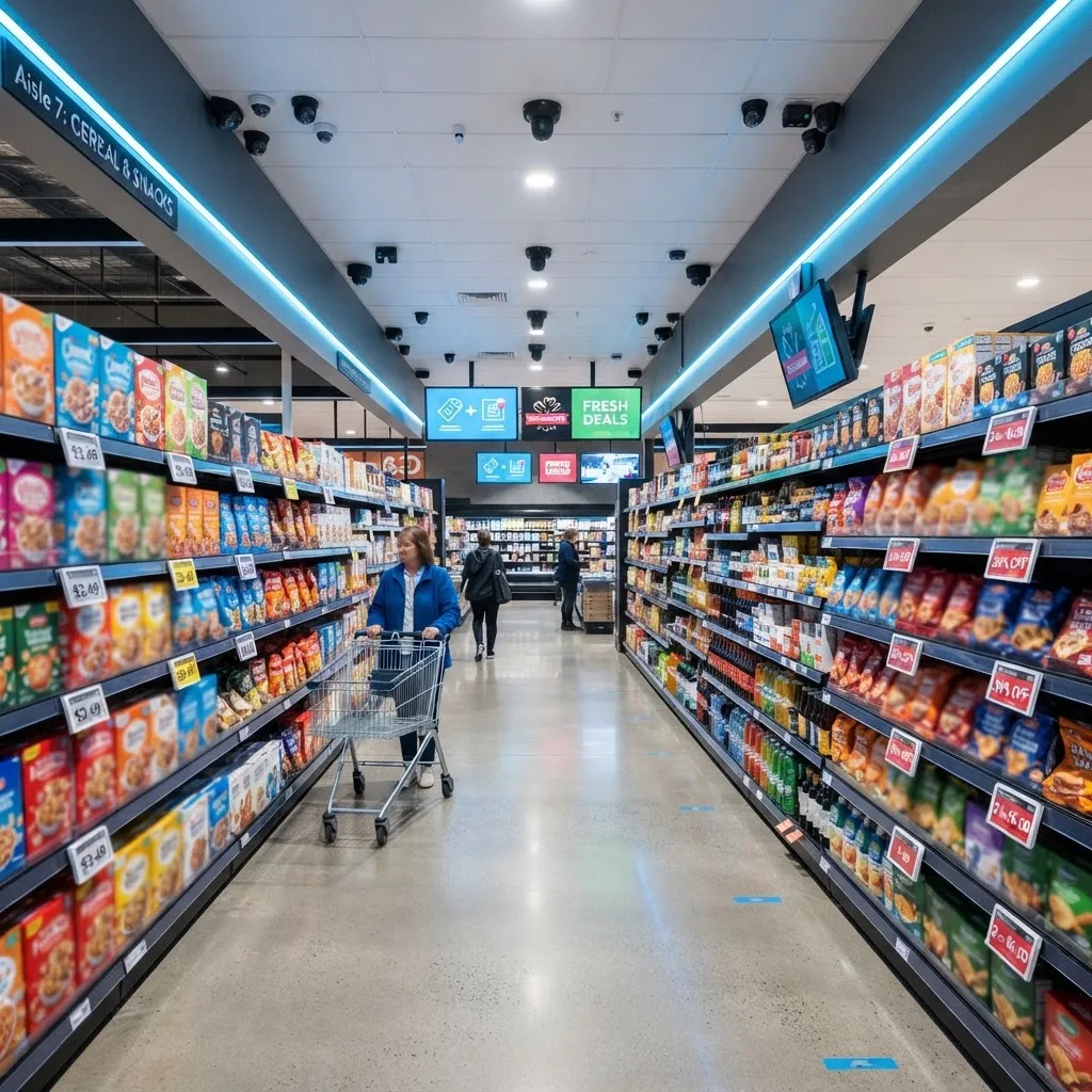 AI store automation with smart shelves and digital displays at Aldi Nord
