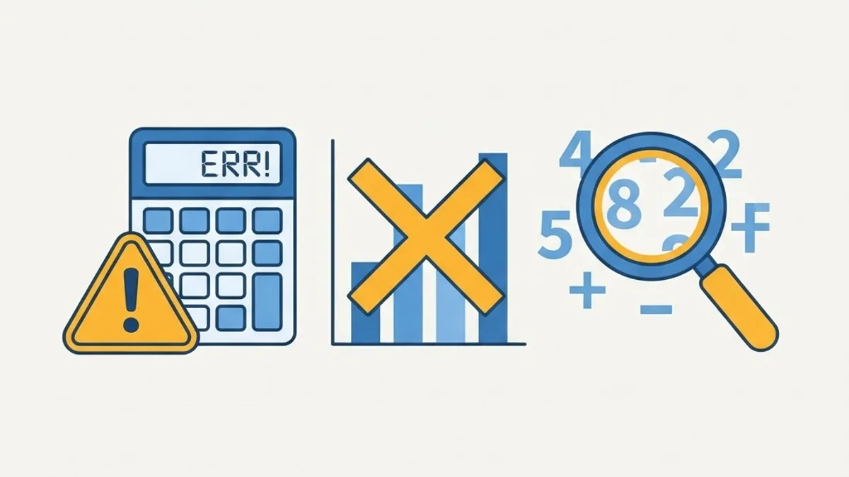 Calculator with caution icon representing common AP score calculator mistakes