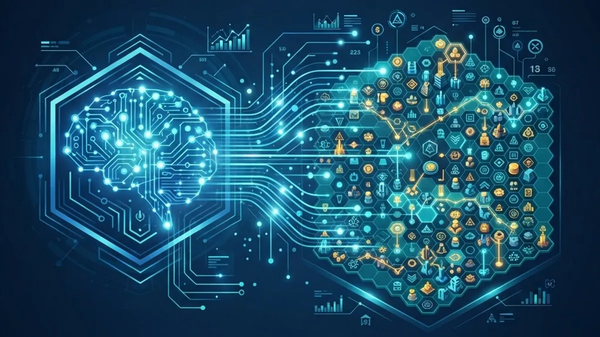 AI strategy engine analyzing a complex strategy board game
