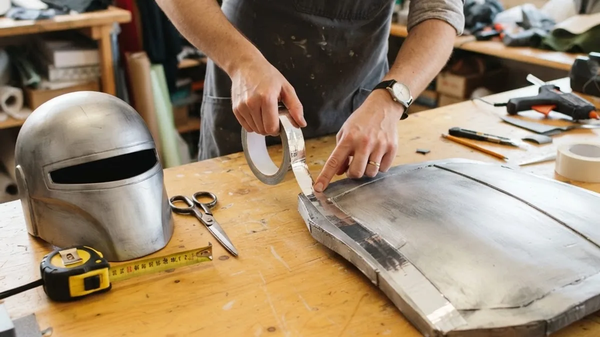 Artificial intelligence costume safety tips with reflective tape