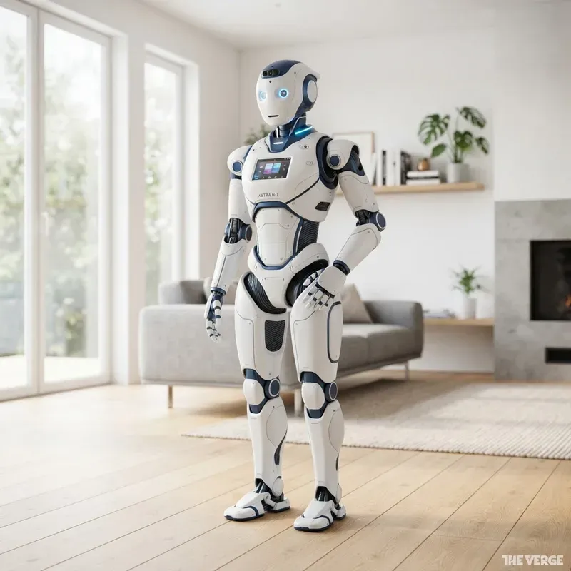 Zeeboinc AI robot standing in a modern living room