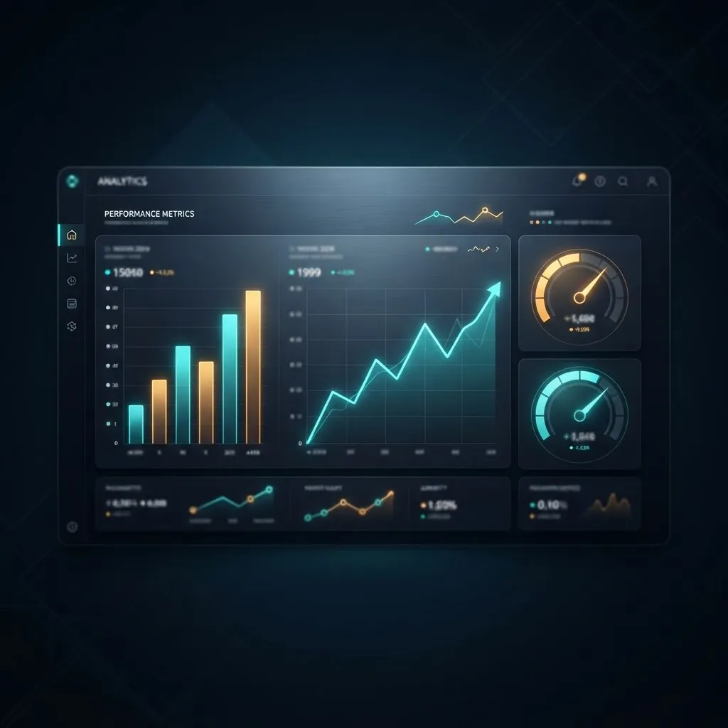 Artificial intelligence ROI measurement dashboard illustration