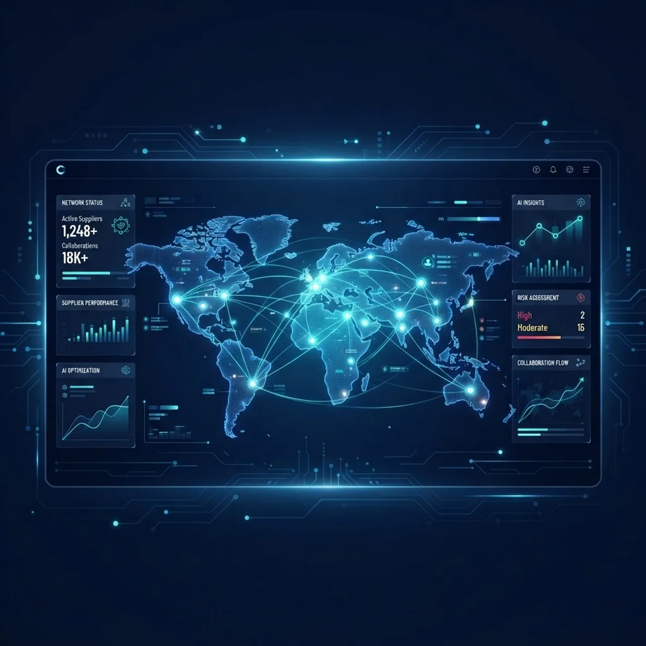 AI supplier network collaboration software hero illustration