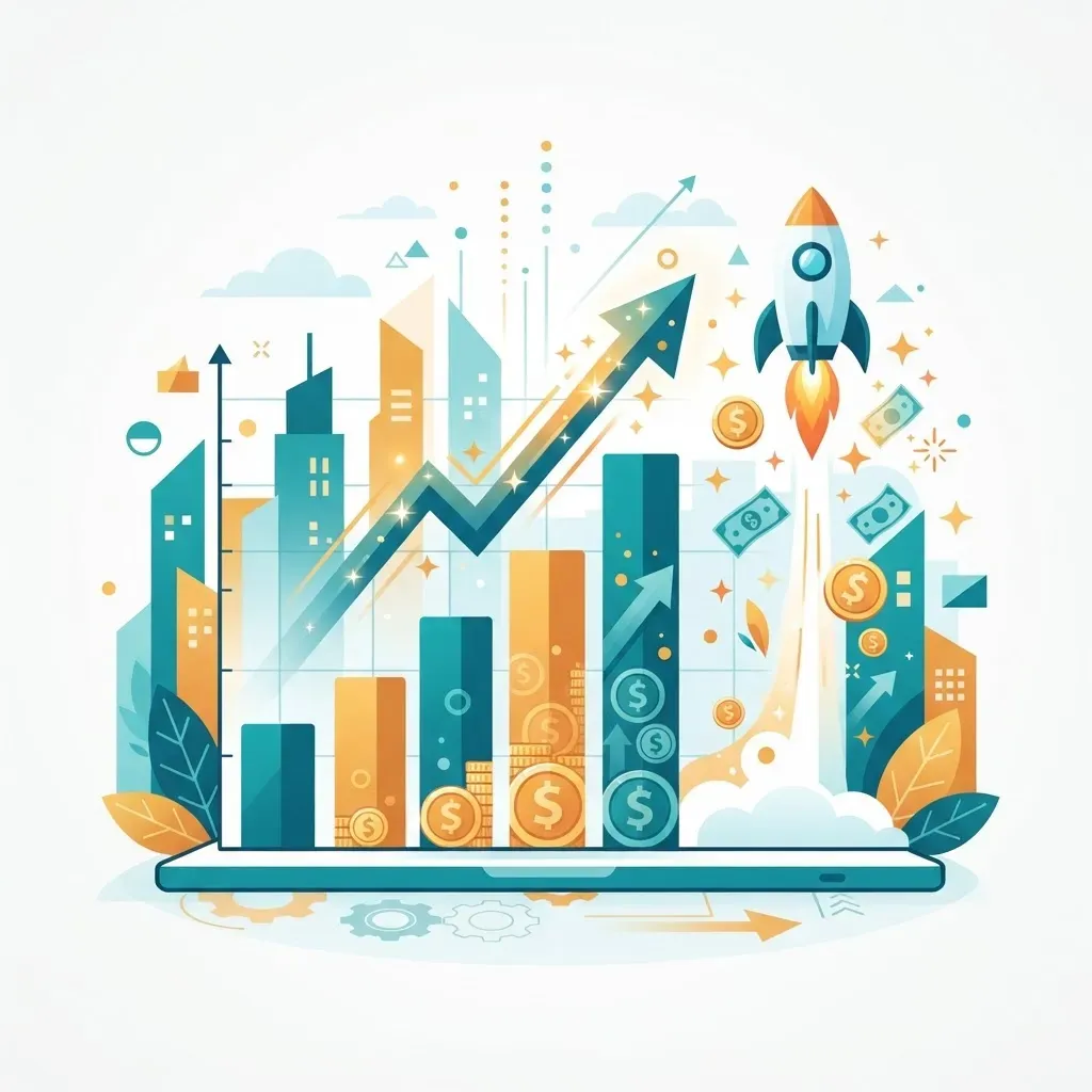 Rising funding chart representing Austin AI startup investment growth