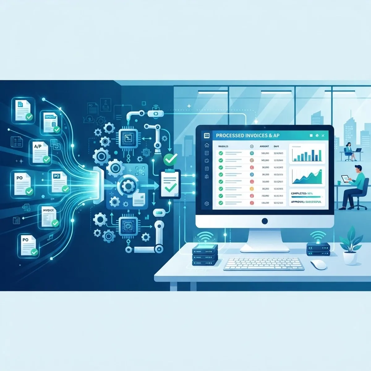Automated invoice and accounts payable processing in finance