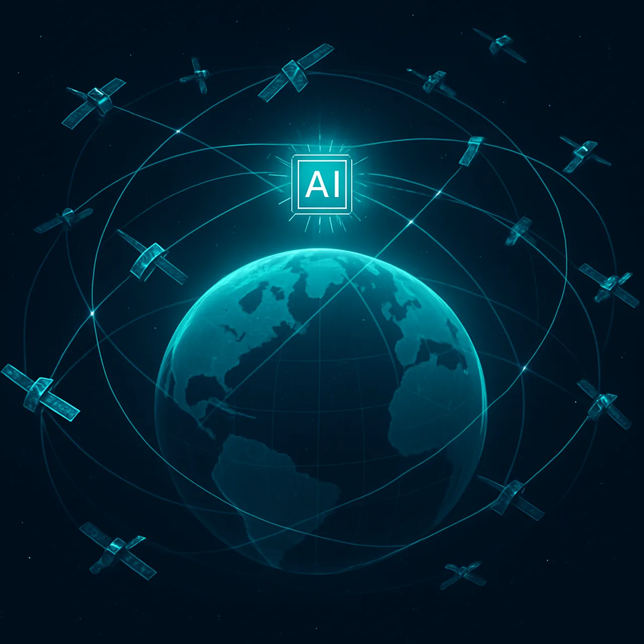 Autonomous LEO satellite constellation coordinated by AI