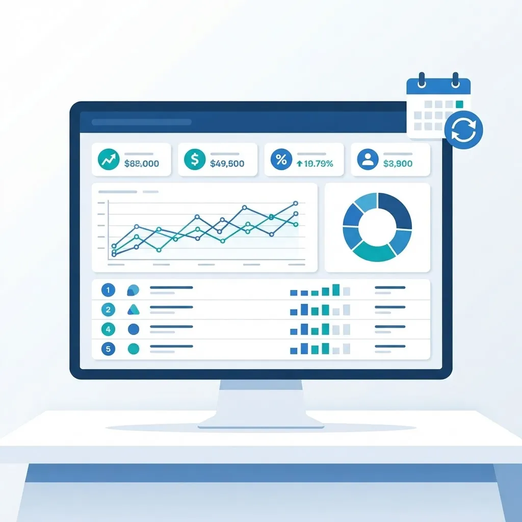 Competitive analysis reporting dashboard with recurring review cycle