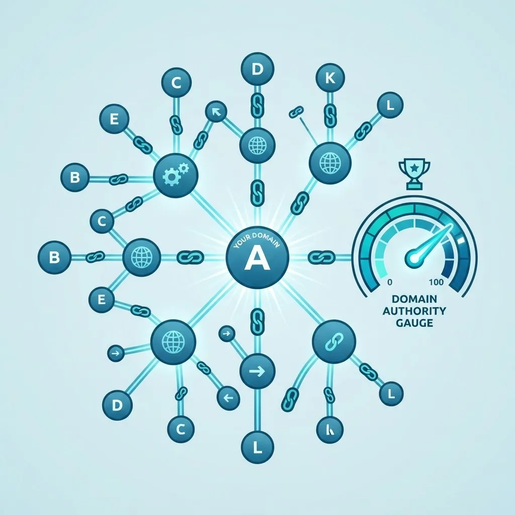 Backlink network and domain authority analysis